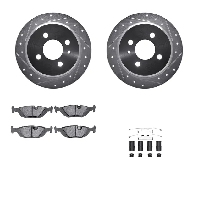 R1 Concepts WGSH1-31019 eLINE Rotor - Drilled & Slotted - Silver W/ Performance Pads